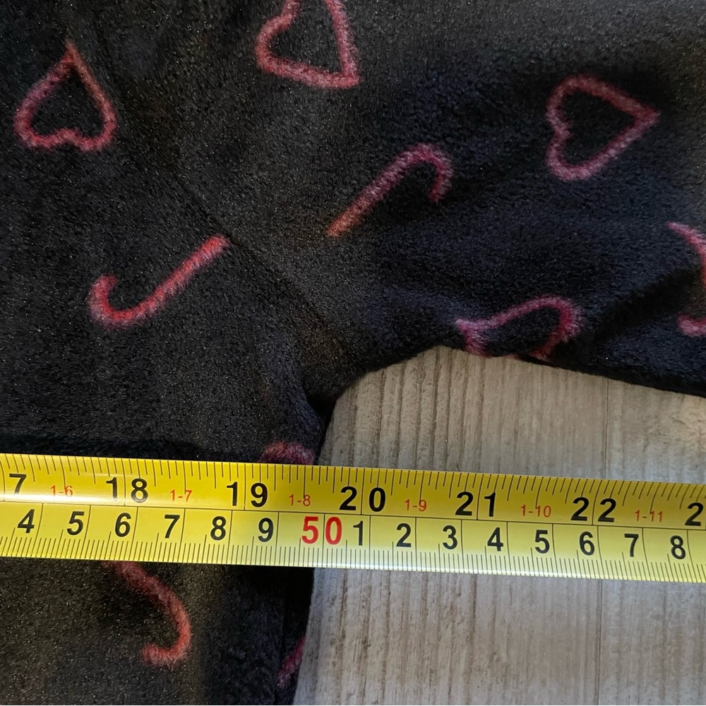 Black Fleece Pullover-Heart&Candy cane print-Cozy Holiday size L - Picture 4 of 5